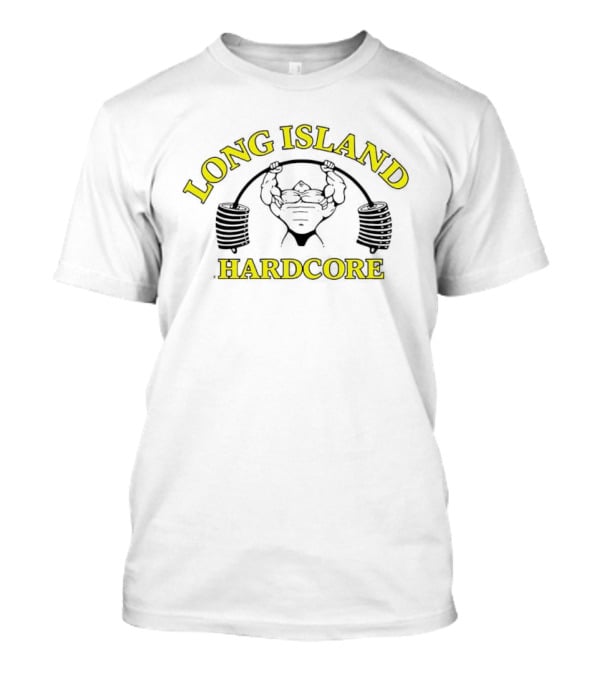 Long Island Hardcore Weightlifting Skull Motif T-Shirt