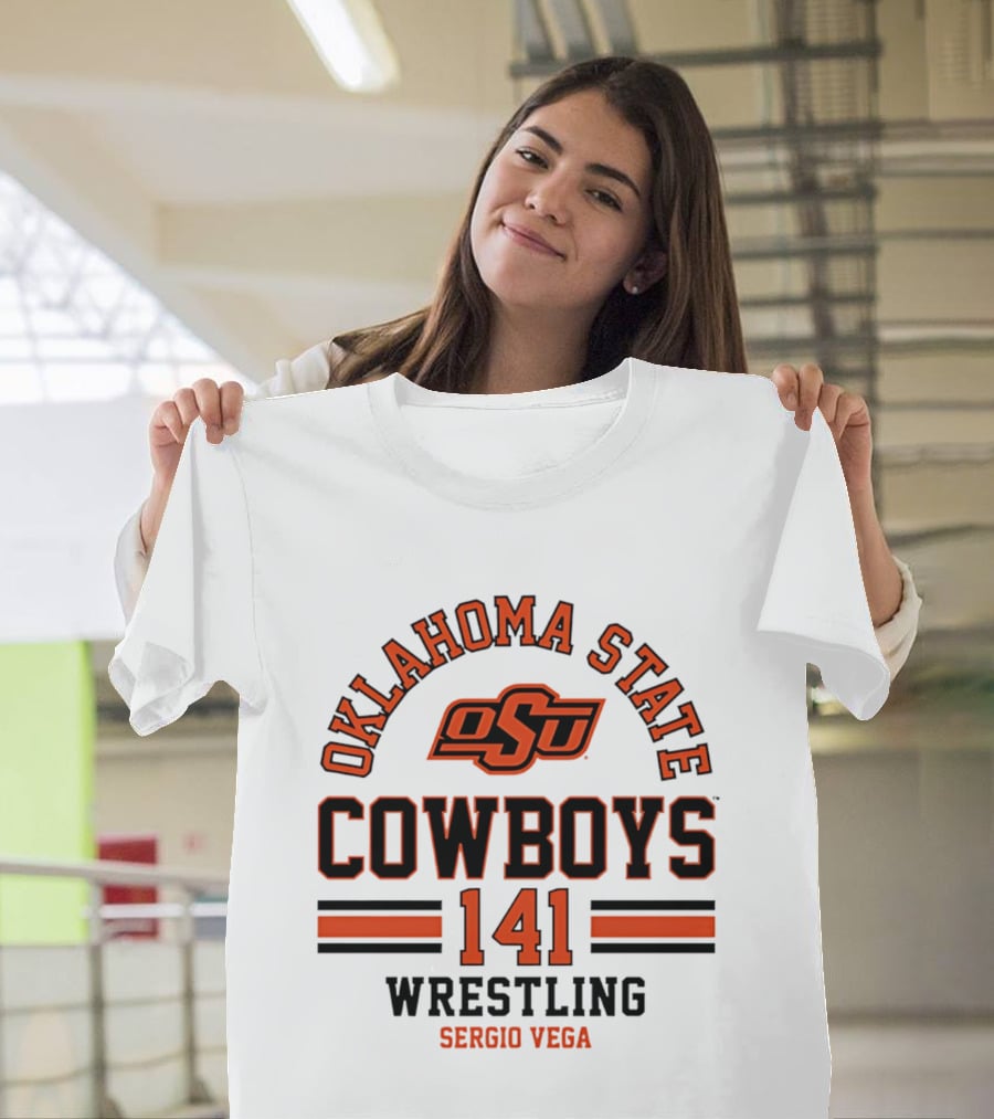 Oklahoma State Cowboys Wrestling 141 Sergio Vega NCAA T-Shirt