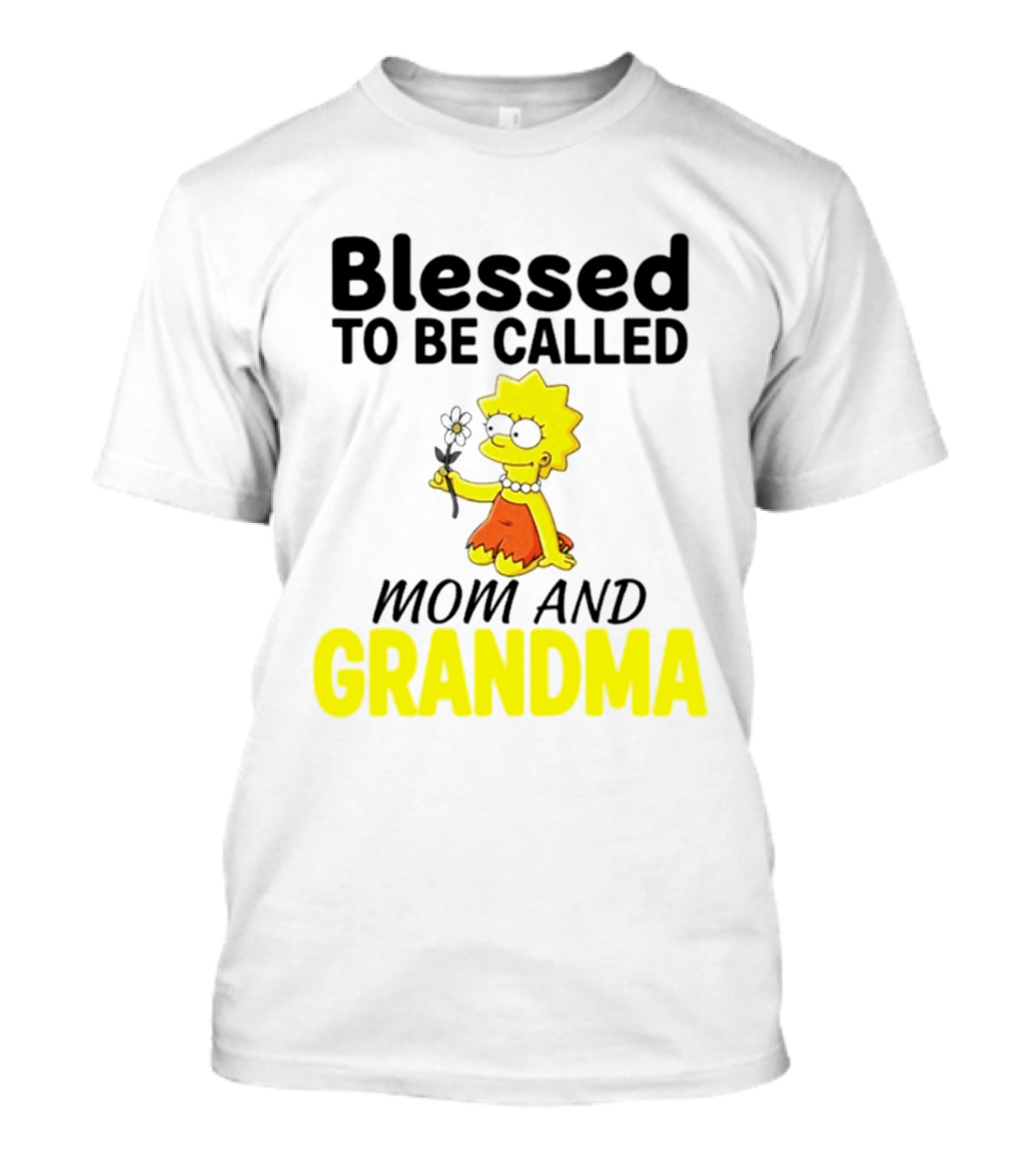 Blessed To Be Called Mom And Grandma Simpsons Character Holding Flower T-Shirt