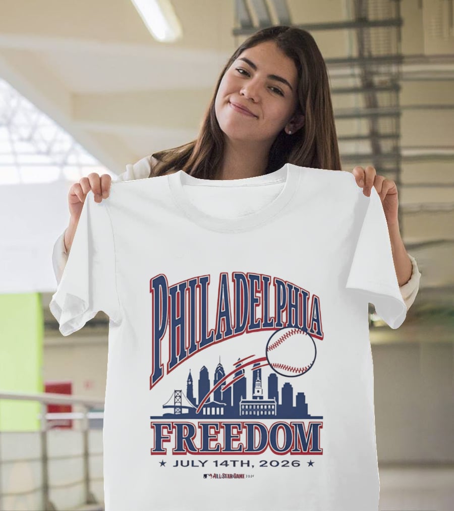 Philadelphia Phillies Light Blue Elton John Philadelphia Freedom July 14th 2026 All Star Game T-Shirt