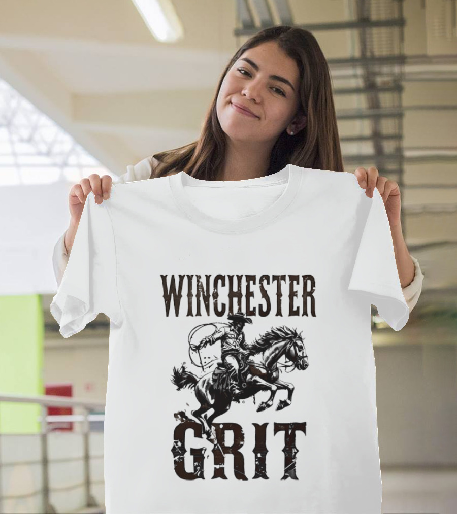 Winchester Grit Cowboys Horses Western Rider T-Shirt