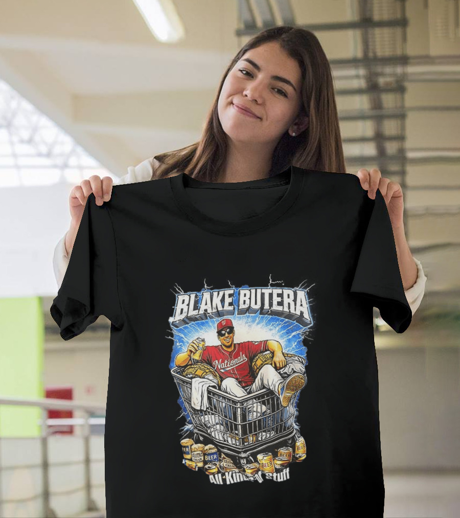 Blake Butera Nationals All Kinds Of Stuff Beer Cans Shopping Cart T-Shirt