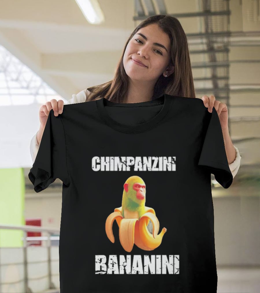 Chimpanzins Bananine Monkey Peeling A Banana T-Shirt