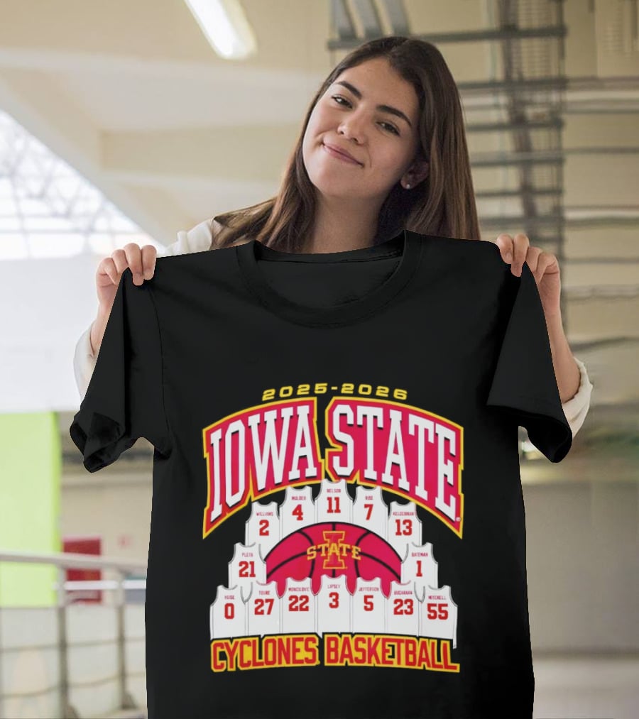 2023 2024 Iowa State Cyclones Basketball Team Roster Jersey T-Shirt