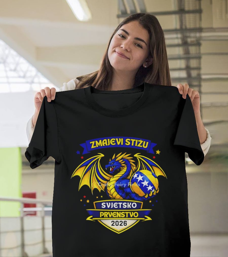 Zmajevi Stižu Svjetsko Prvenstvo 2026 Bosnian Soccer T-Shirt