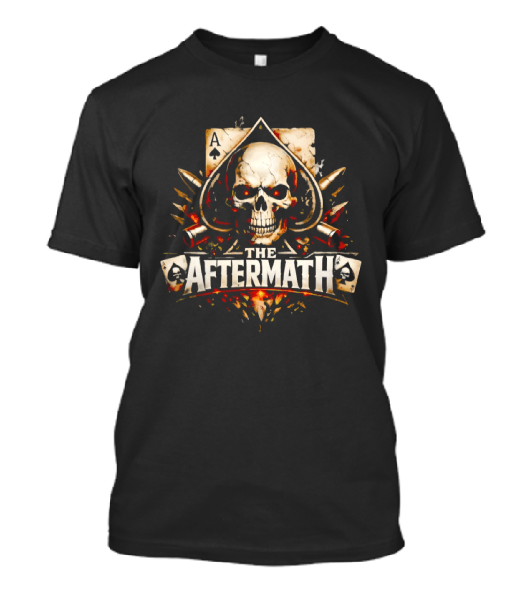 The Aftermath Skull Ace Of Spades Playing Card Bullet Explosion T-Shirt
