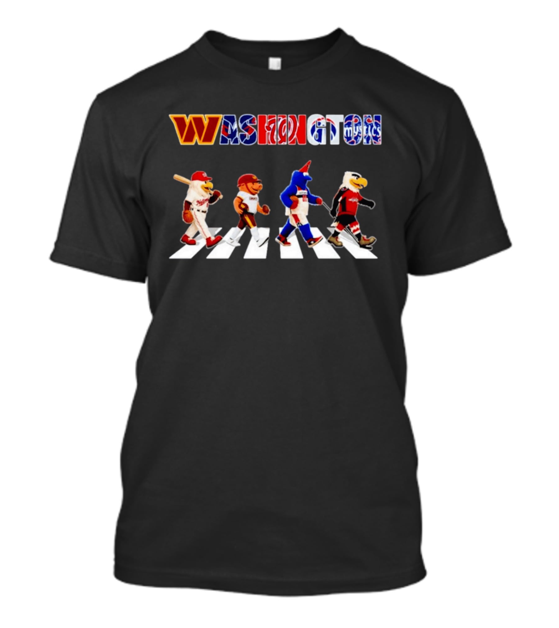 Washington Sports Mascots Walking Skyline 2026 T-Shirt