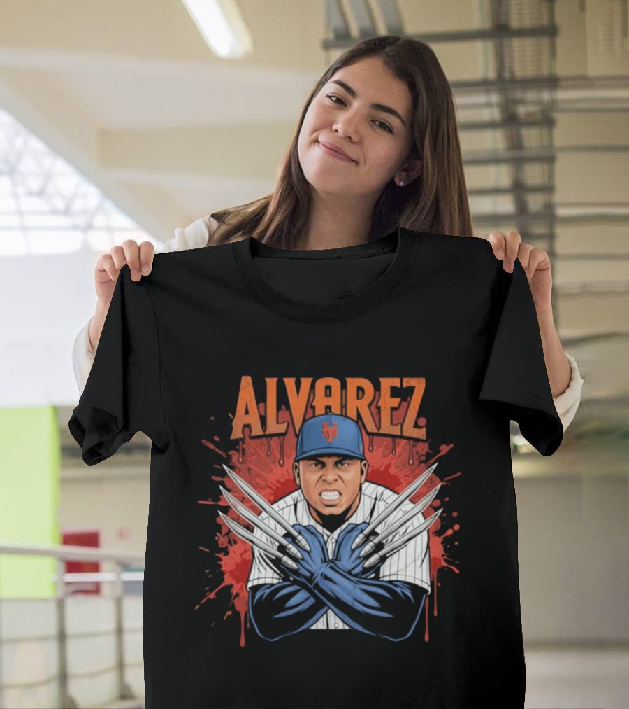 Alvarez Wolverine Claws New York Mets Baseball T-Shirt