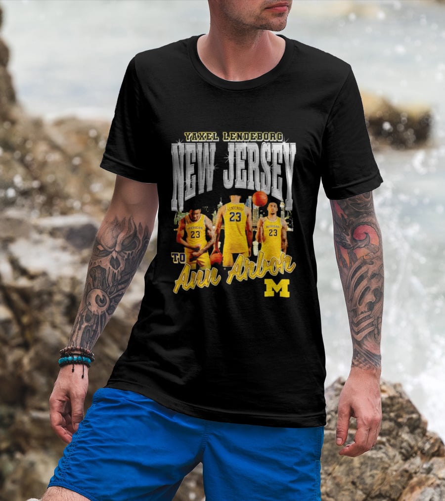 Yaxel Lendeborg New Jersey To Ann Arbor Michigan Wolverines Basketball 90s Streetwear T-Shirt