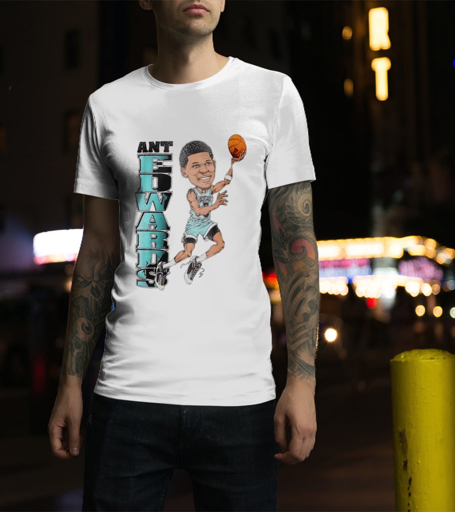 Anthony Edwards Cartoon Dunk Ant Edwards Basketball T-Shirt