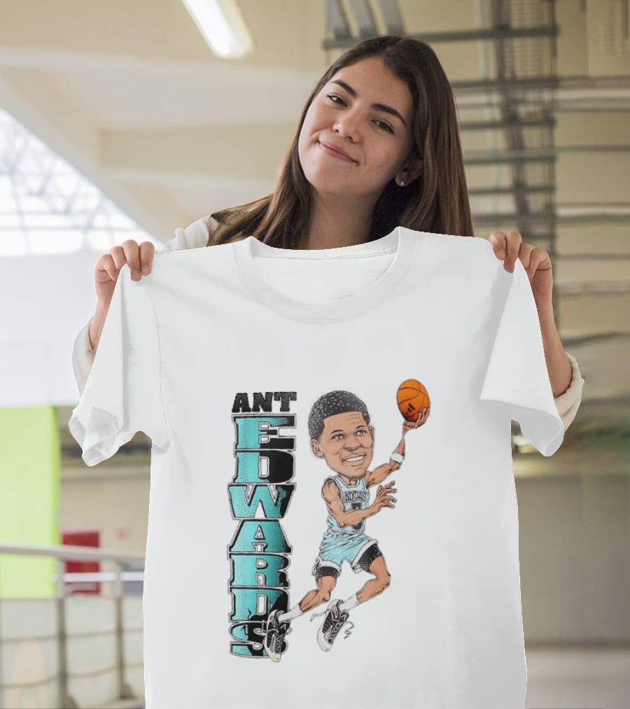 Anthony Edwards Cartoon Dunk Ant Edwards Basketball T-Shirt