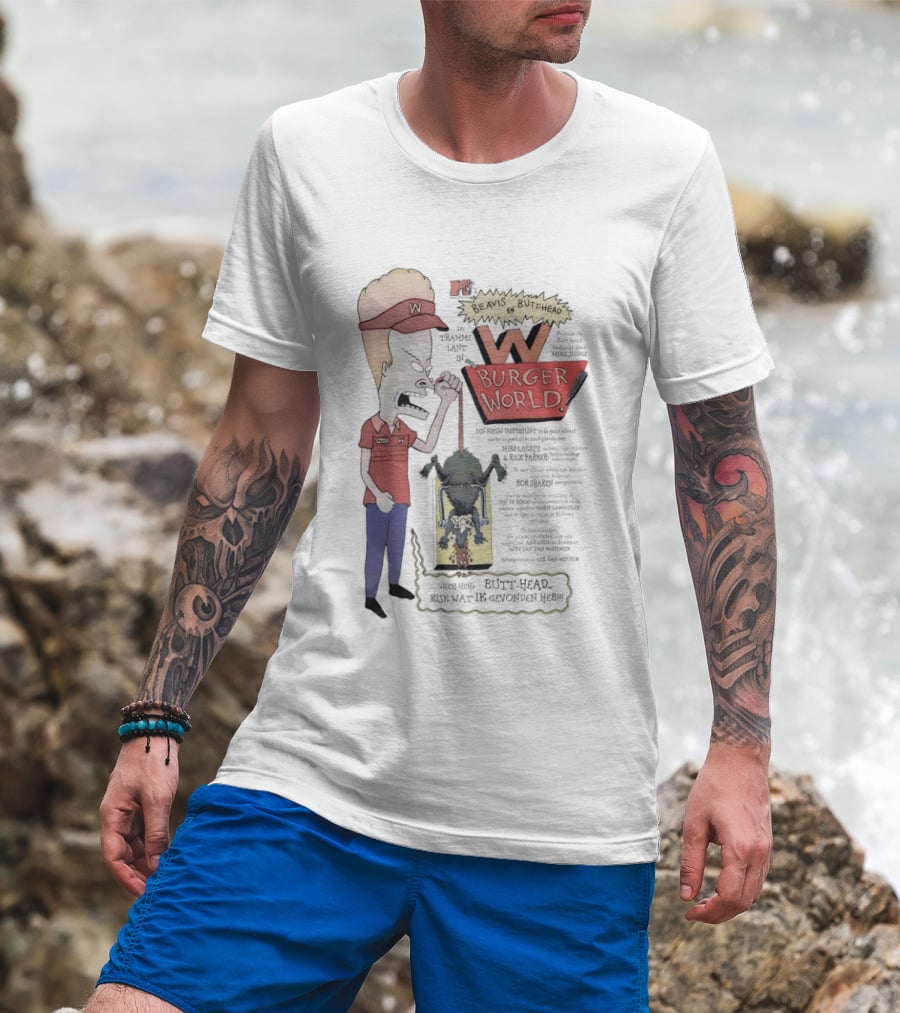 Beavis And Butt Head MTV Burger World Comedy Cartoon T-Shirt