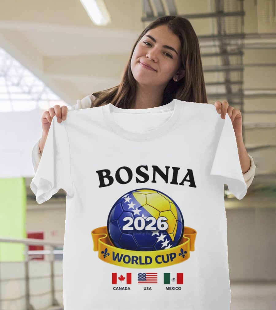 Bosnia 2026 World Cup Bosanski Zmajevi Canada USA Mexico Flag T-Shirt