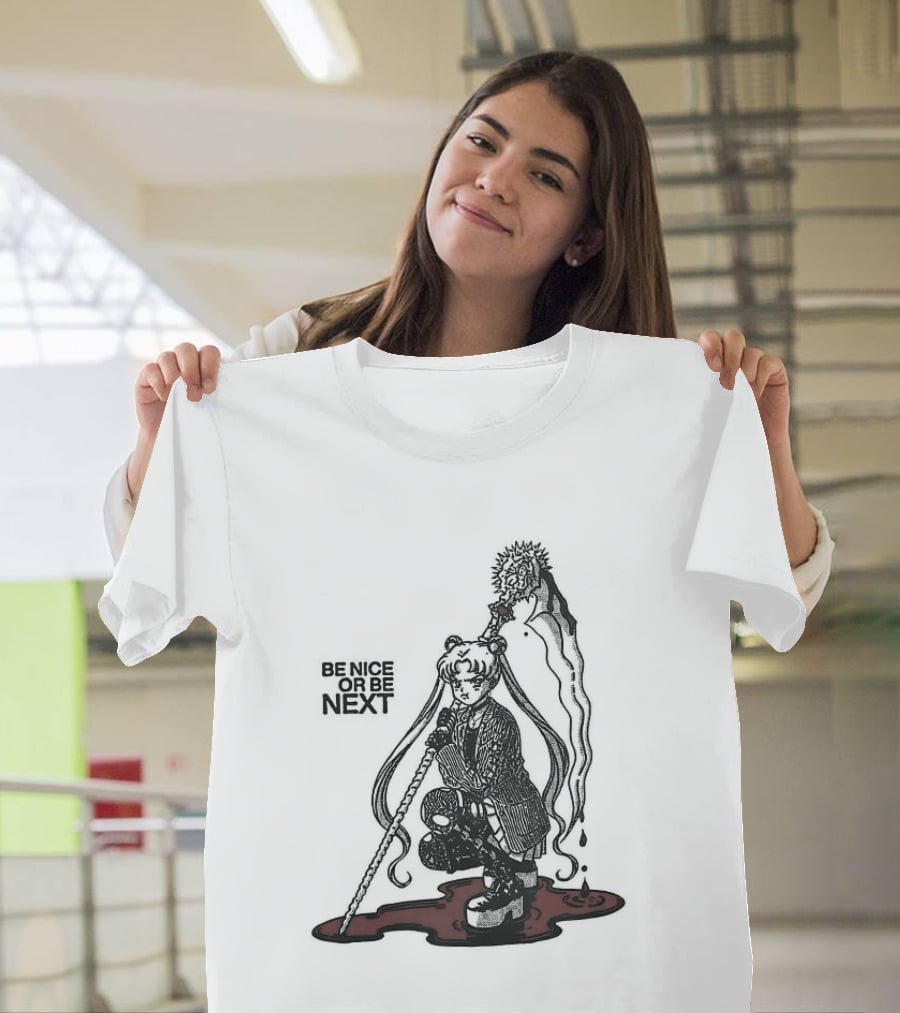 Sailor Moon Be Nice Or Be Next Dark Silhouette And Blood Pool T-Shirt