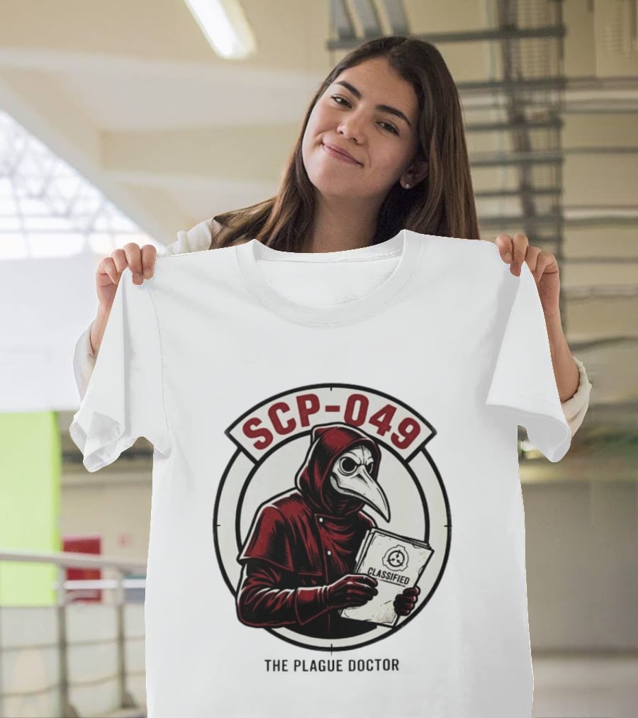 SCP 049 The Plague Doctor Classified Document Circle T-Shirt