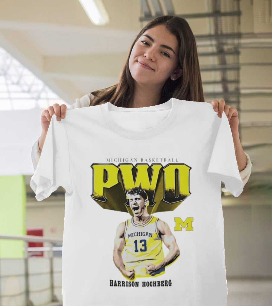 Michigan Wolverines Basketball PWO Harrison Hochberg 13 Jersey T-Shirt