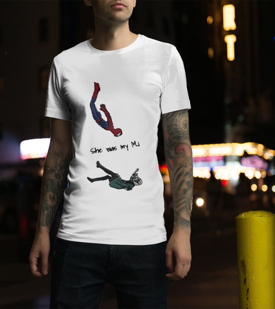 Spider Man She Was My MJ Falling Tribute Scene T-Shirt