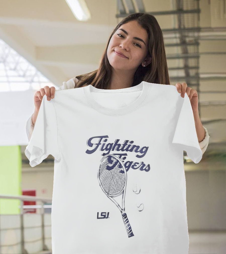 LSU Fighting Tigers Tennis Racket Team Spirit T-Shirt
