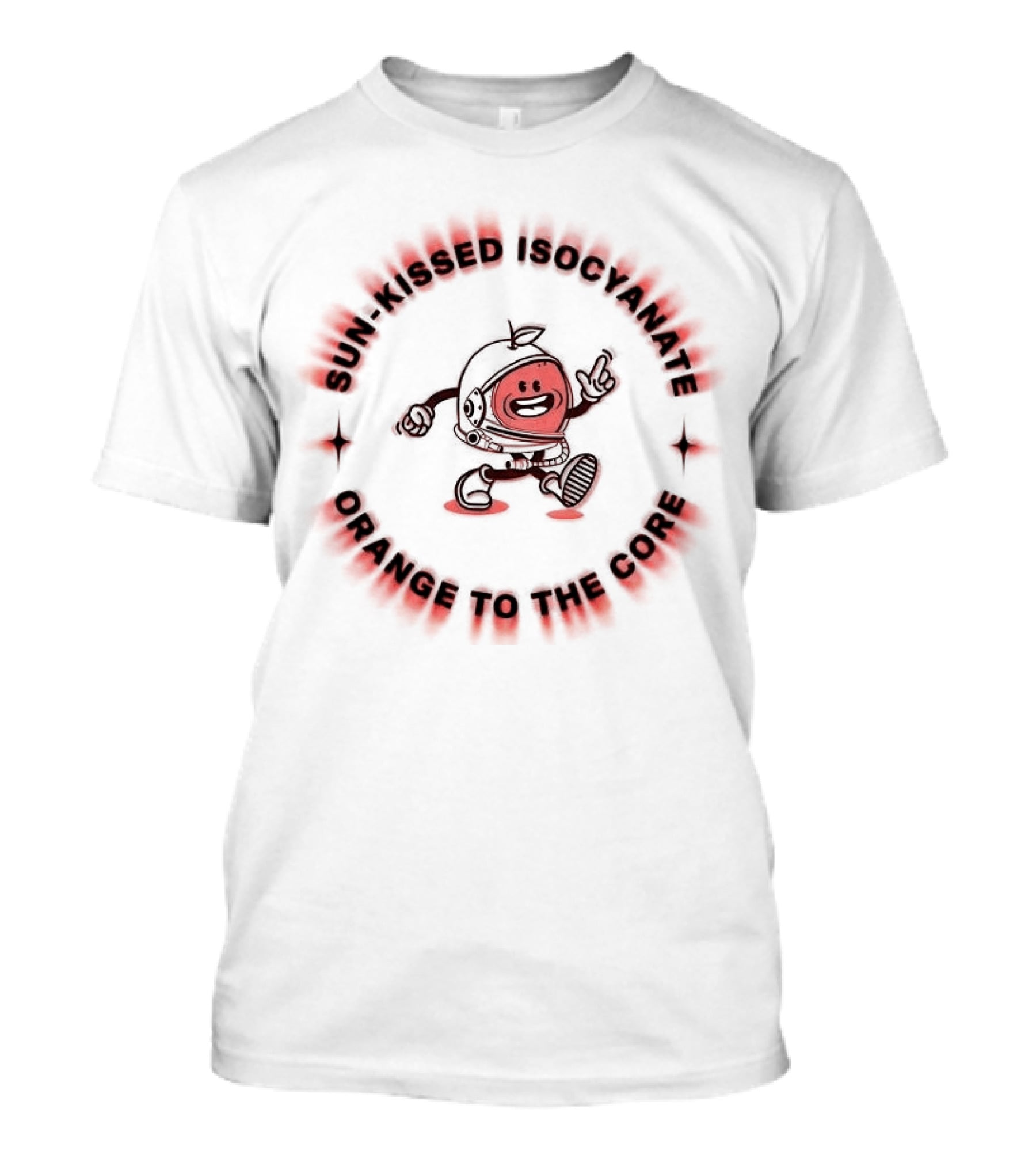 Sunkissed Isocyanate Orange To The Core Retro Astronaut Adventure T-Shirt