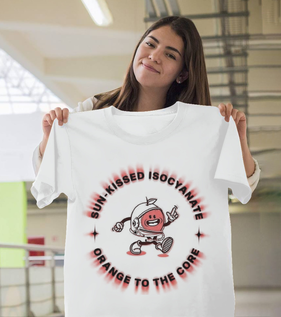 Sunkissed Isocyanate Orange To The Core Retro Astronaut Adventure T-Shirt