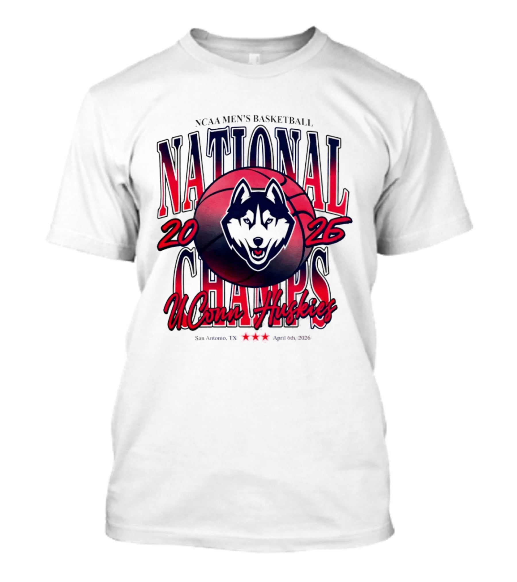 UConn Huskies NCAA Men's Basketball 2026 San Antonio National Champs T-Shirt