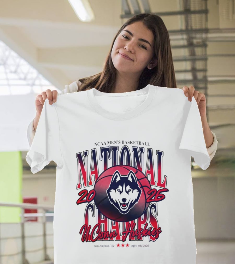 UConn Huskies NCAA Men's Basketball 2026 San Antonio National Champs T-Shirt