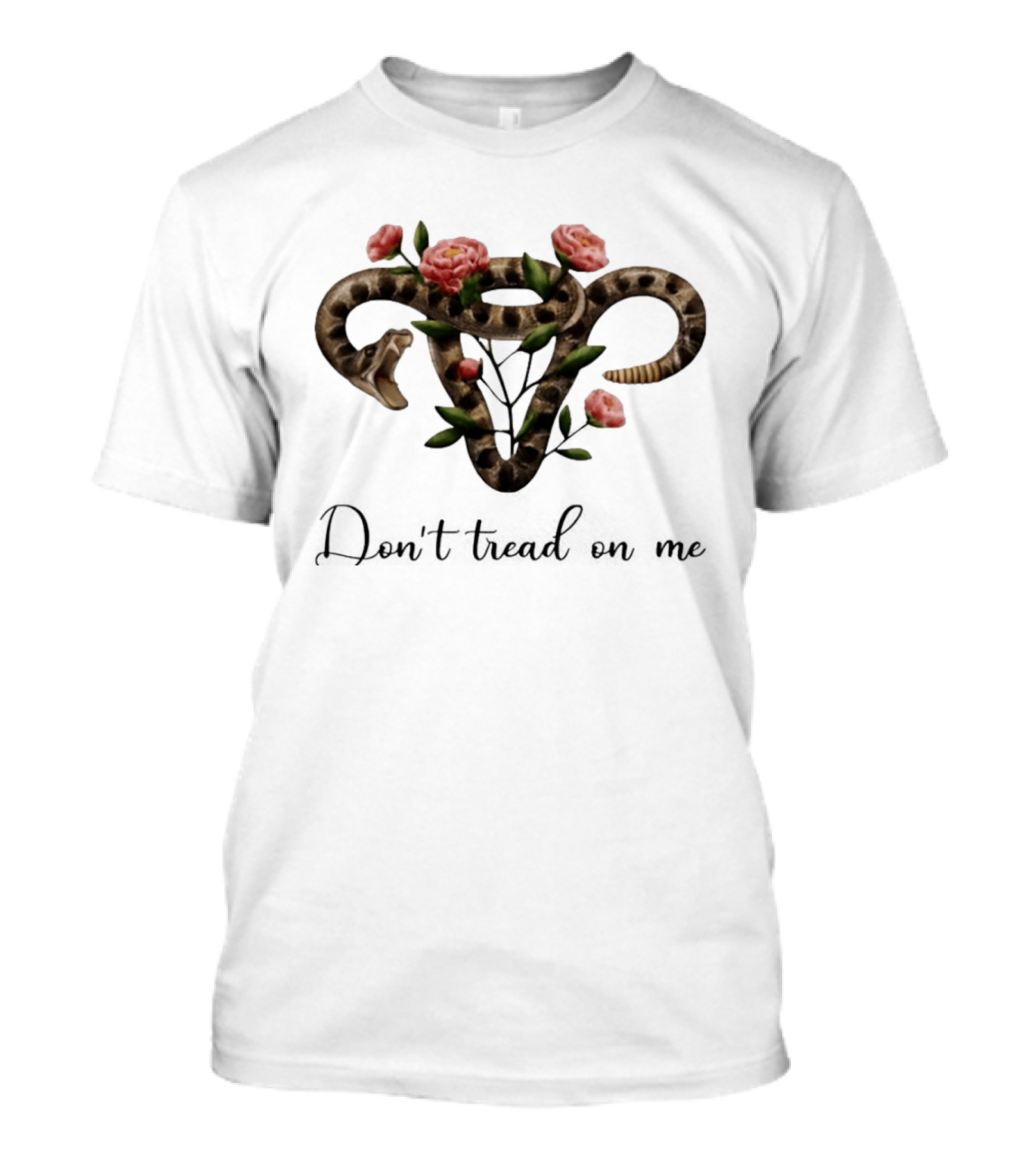 Uterus Snake Flower Don't Tread On Me T-Shirt