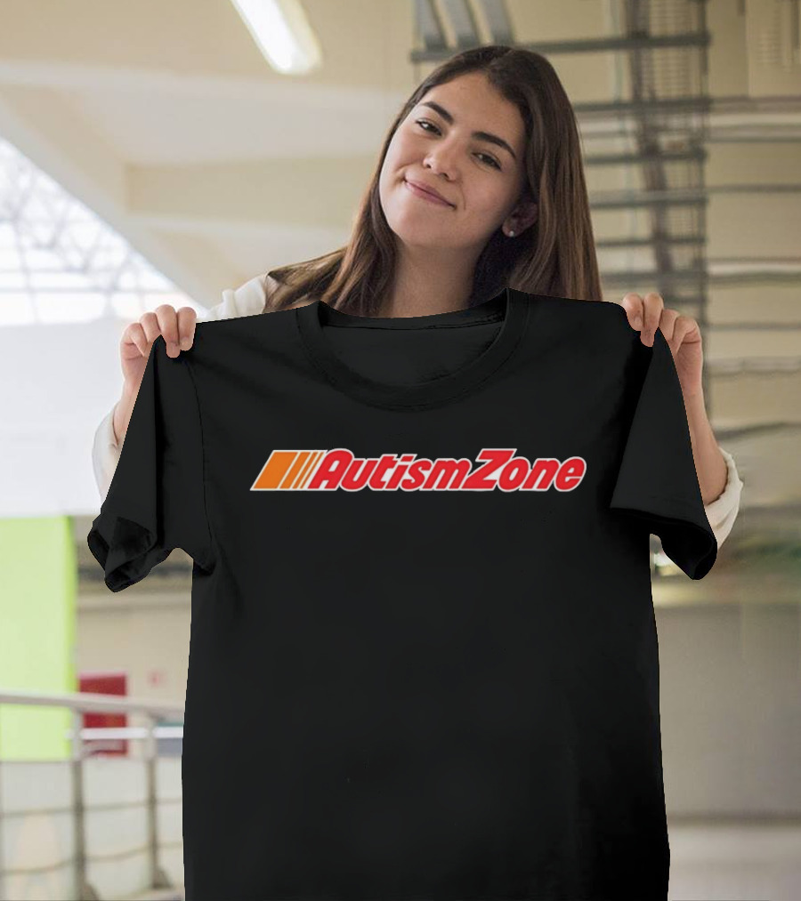 Autism Zone Racing Style Red And Orange T-Shirt