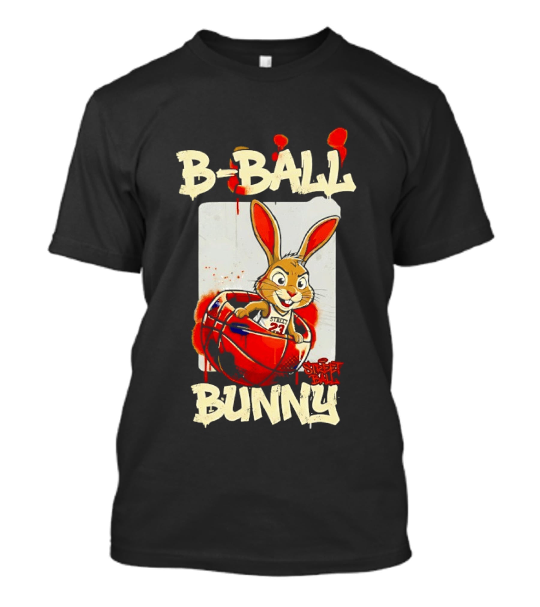 B Ball Bunny 23 Blood Streets Basketball T-Shirt