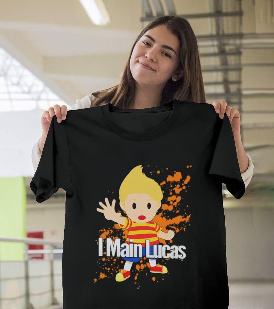 I Main Lucas Cartoon Character Orange Paint Splash T-Shirt