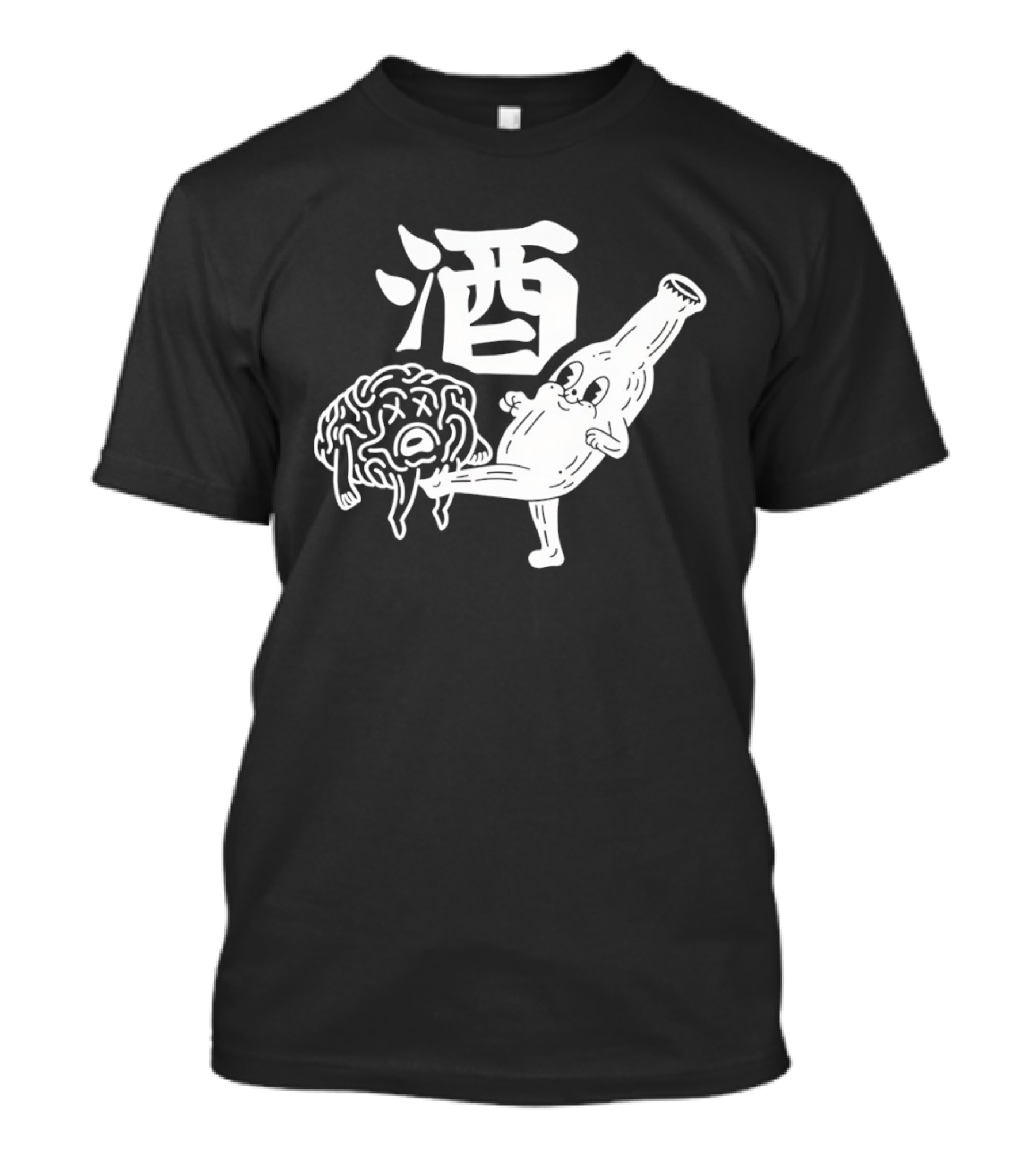 Brain Groin Kickin Beer Bottle Battle T-Shirt