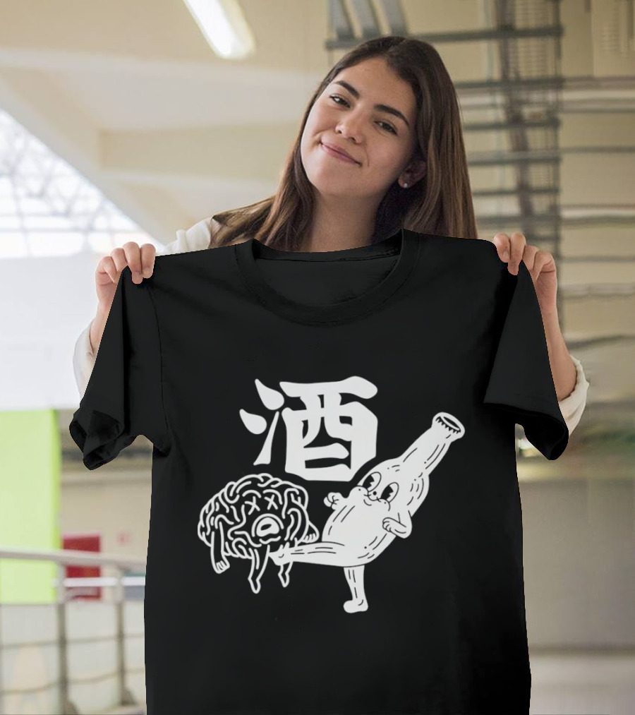 Brain Groin Kickin Beer Bottle Battle T-Shirt