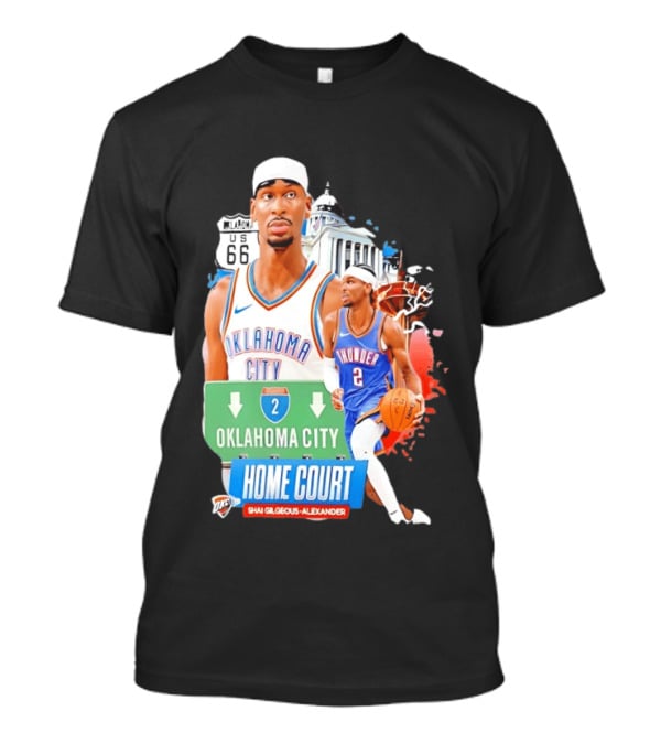 Oklahoma City Thunder Home Court Shai Gilgeous Alexander Route 66 T-Shirt