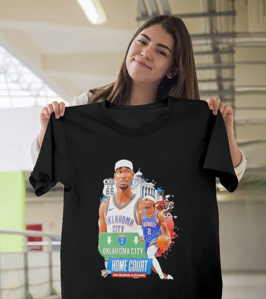 Oklahoma City Thunder Home Court Shai Gilgeous Alexander Route 66 T-Shirt