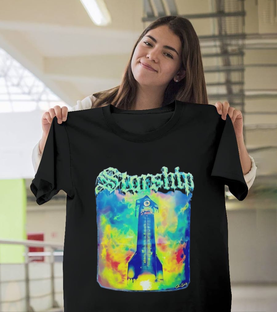 Starship Colorful Cyclops Monster Rocket Explosion T-Shirt