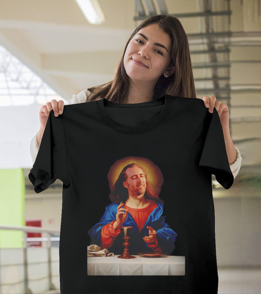 Nic Cage Jesus Iconic Meme Mashup T-Shirt