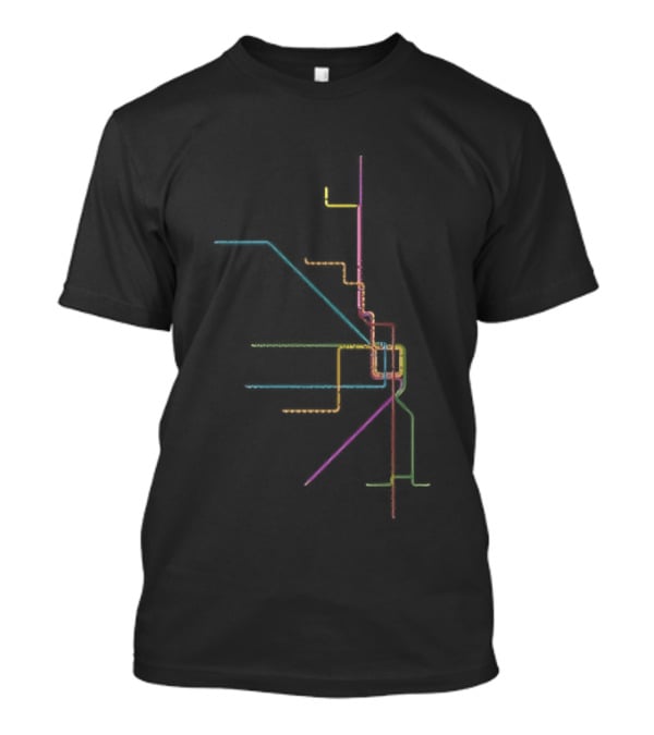 The Loop Transit Map Chicago CTA Lines T-Shirt