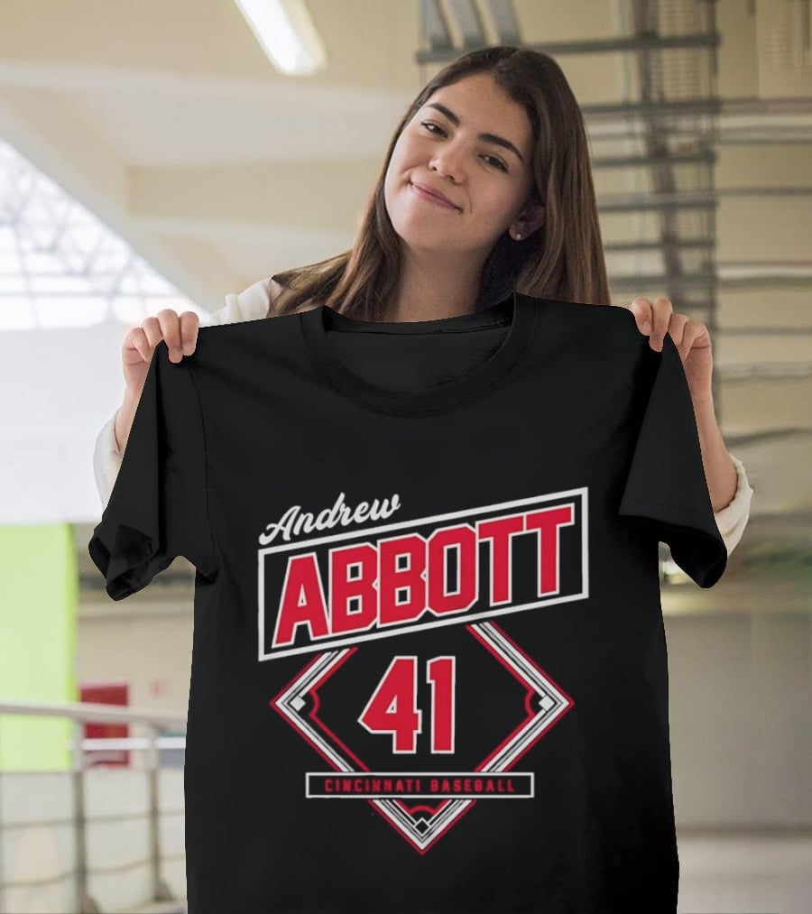 Andrew Abbott 41 Cincinnati Reds Baseball T-Shirt