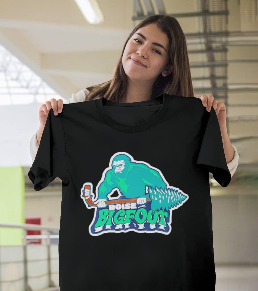 Boise Bigfoot Ice Hockey Team Sasquatch Hockey Stick T-Shirt
