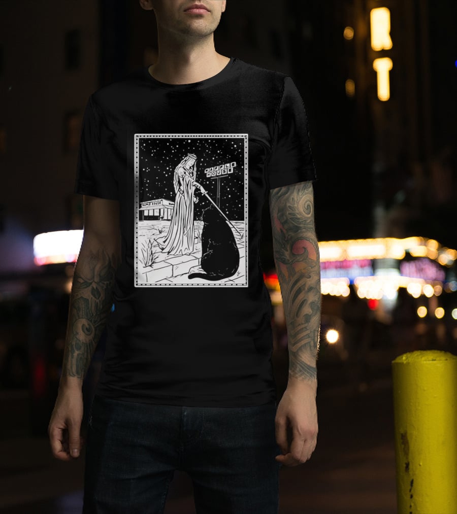 Medieval Cat Tarot Waffle House The Hermit T-Shirt