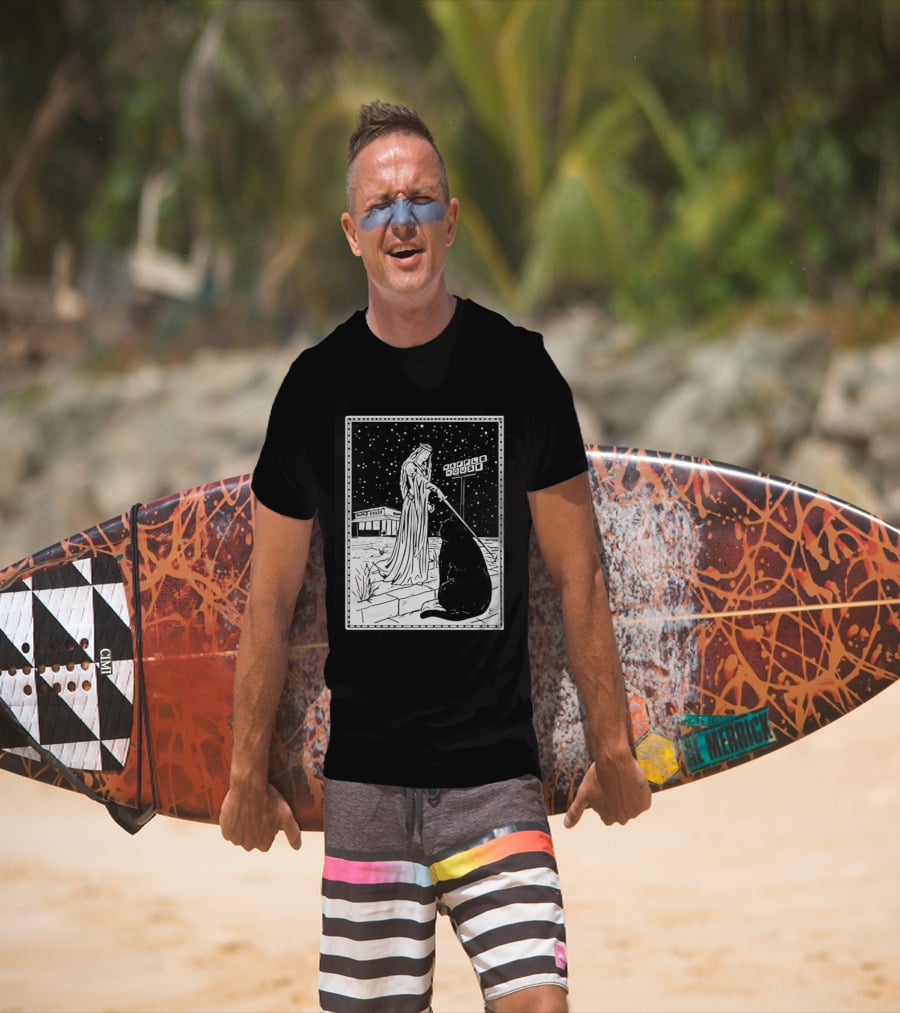 Medieval Cat Tarot Waffle House The Hermit T-Shirt