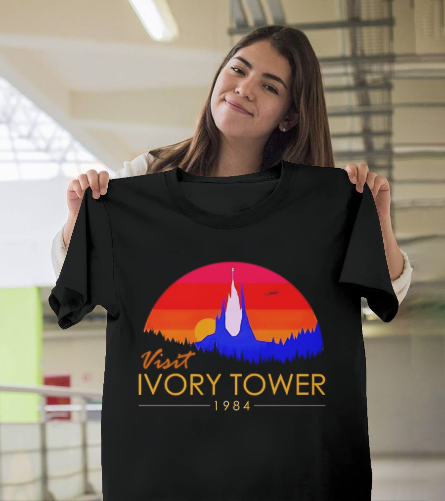 Visit Ivory Tower 1984 Sunset Silhouette The Neverending Story T-Shirt