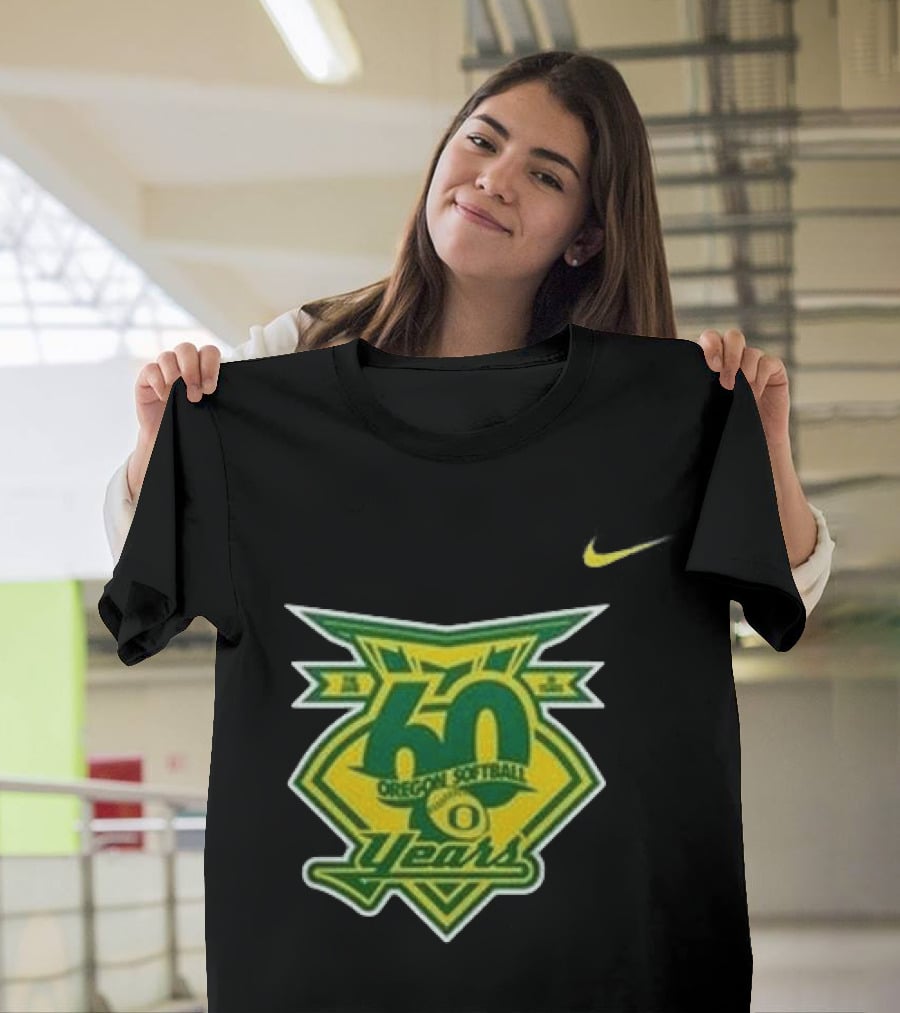 Oregon Ducks 60 Years Softball Anniversary Coach Melyssa Lombardi 2026 T-Shirt
