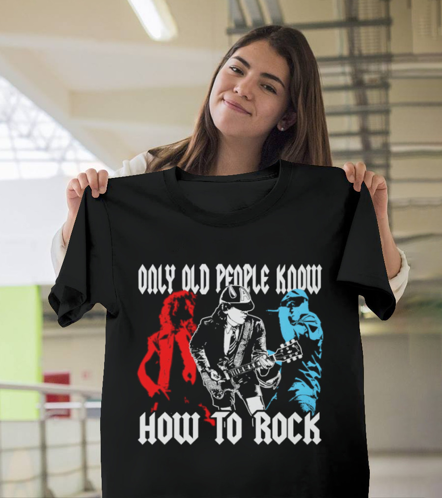 AC DC Only Old People Know How To Rock Guitar Legends T-Shirt