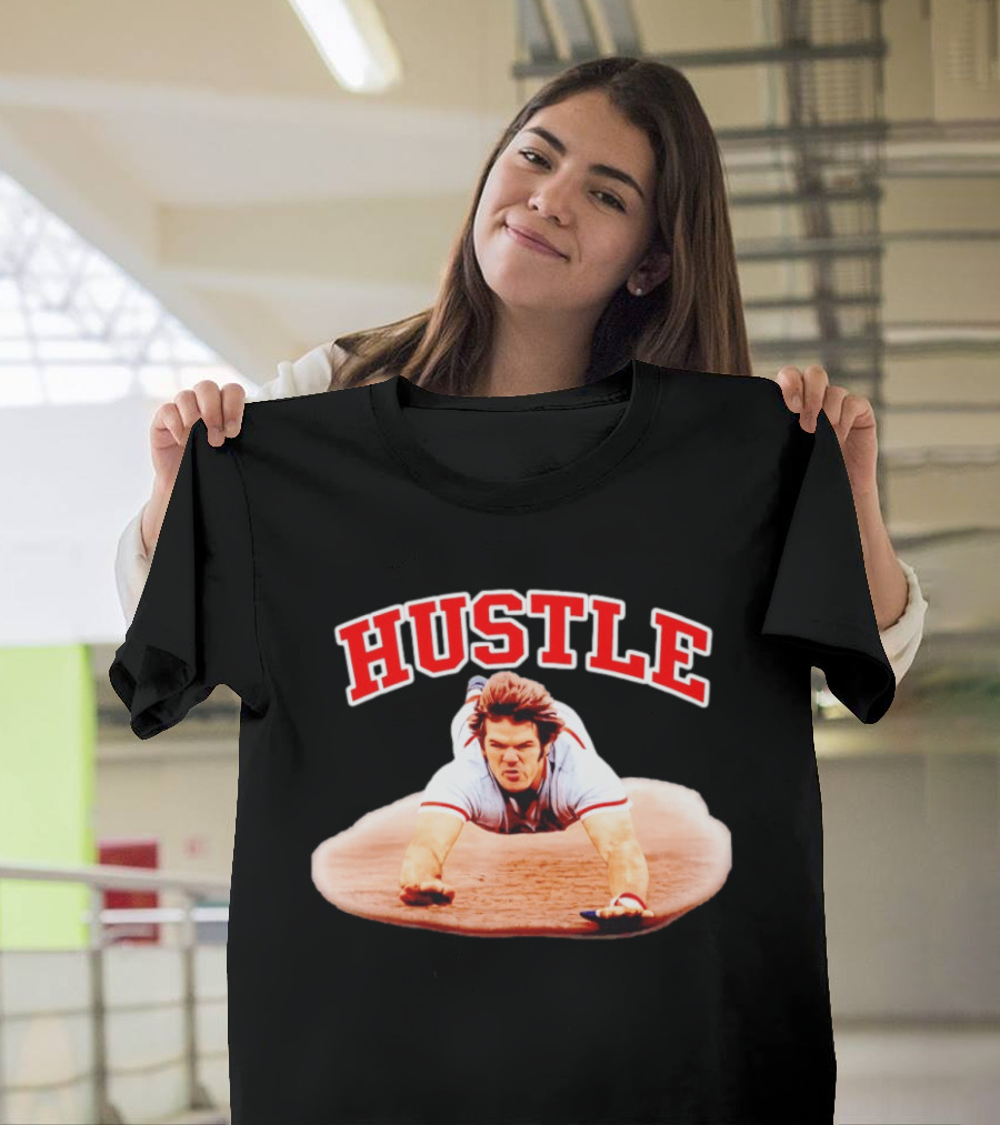 Hustle Baseball Player Diving Slide Action Image T-Shirt
