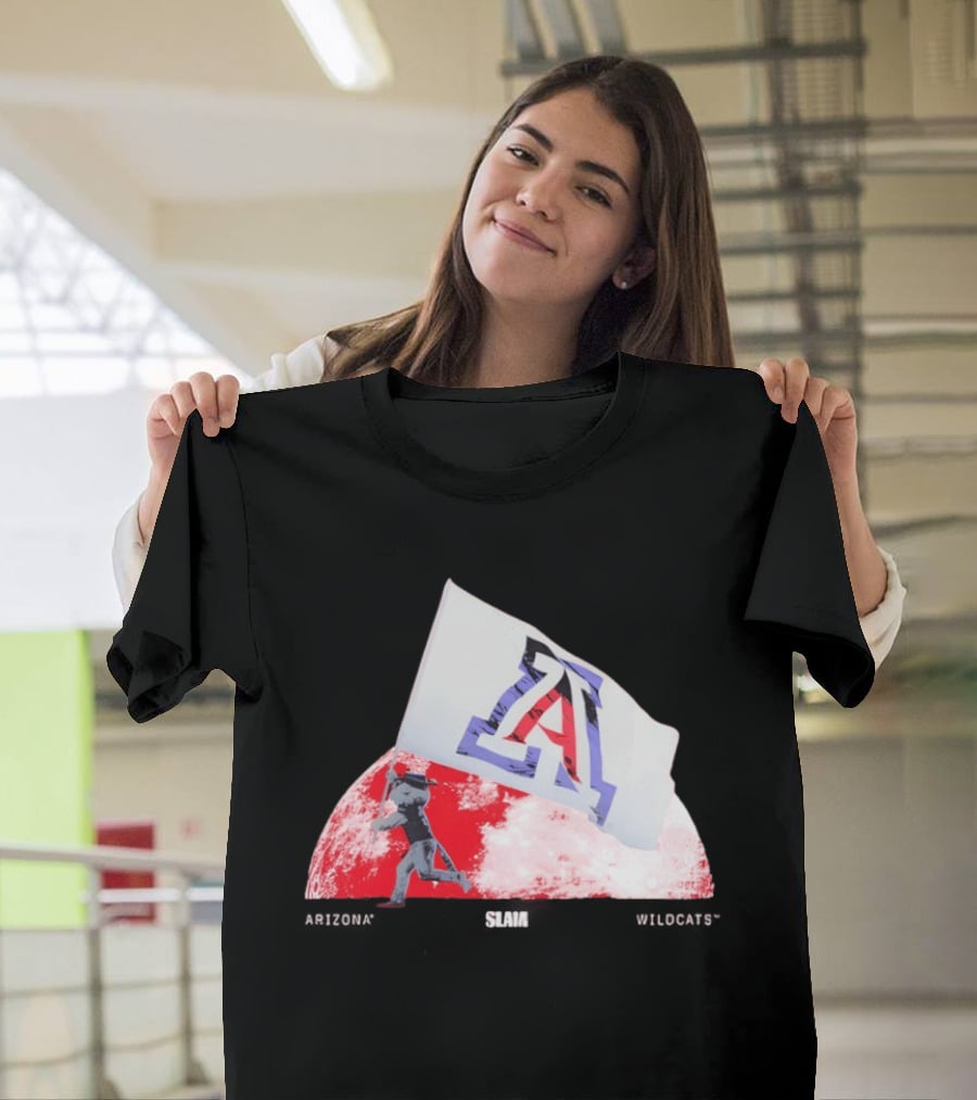 Arizona Wildcats Flag On The Moon SLAM Magazine T-Shirt