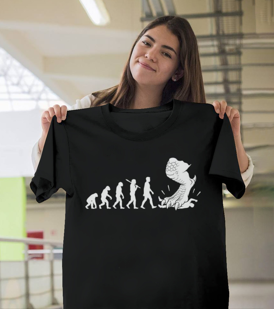 Evolution Mankind Ends With Dragon Foot Meme T-Shirt