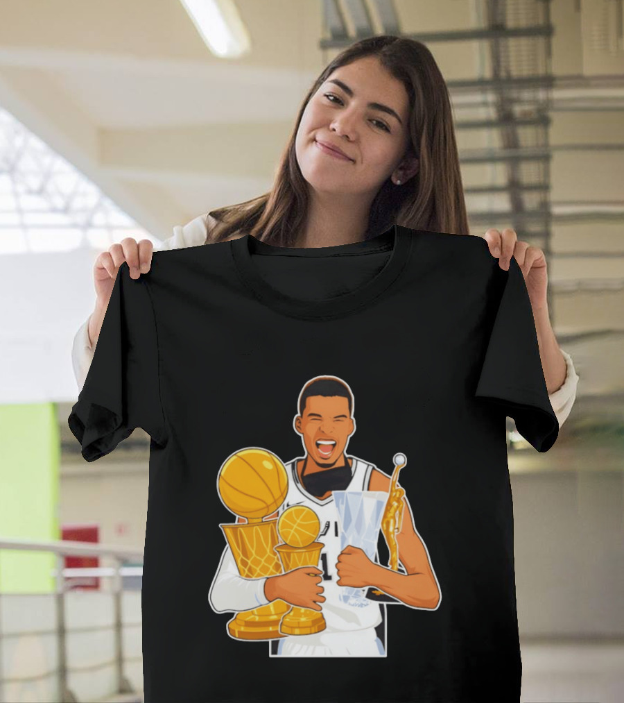 Victor Wembanyama Cartoon Trophy San Antonio Spurs MVP T-Shirt