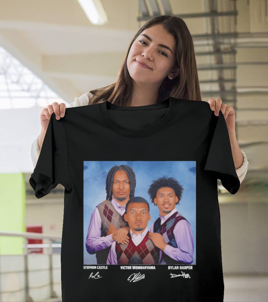Victor Wembanyama Dylan Harper Stephon Castle Step Brothers San Antonio Spurs Signatures T-Shirt