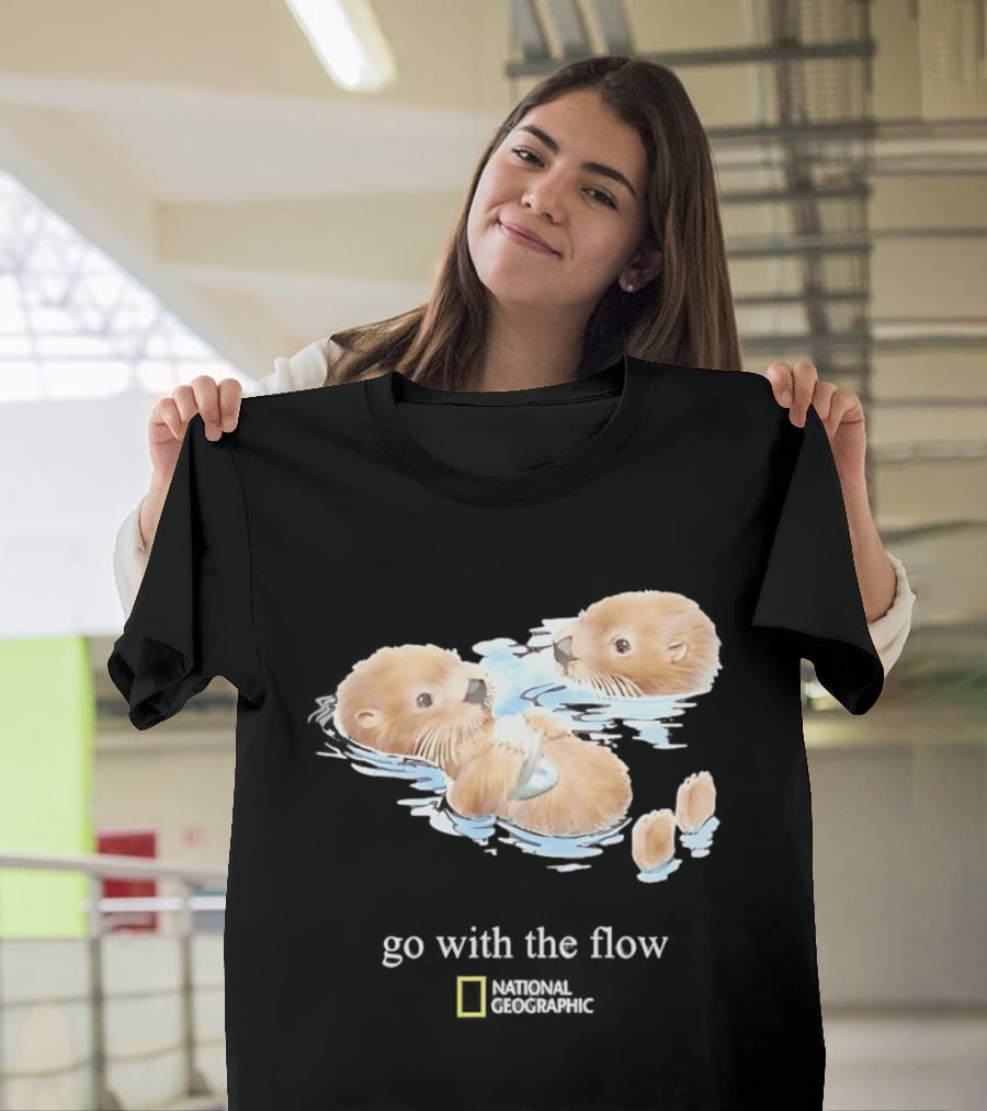 Go With The Flow Otters National Geographic T-Shirt